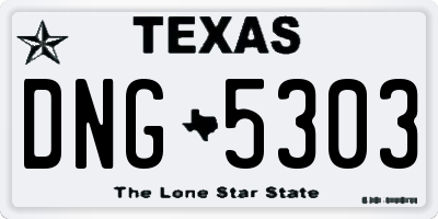 TX license plate DNG5303