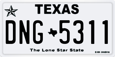 TX license plate DNG5311