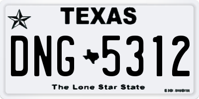 TX license plate DNG5312