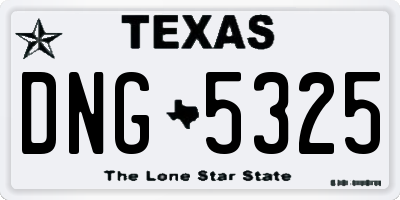 TX license plate DNG5325