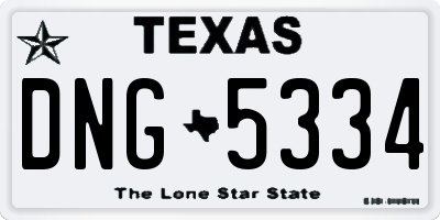 TX license plate DNG5334