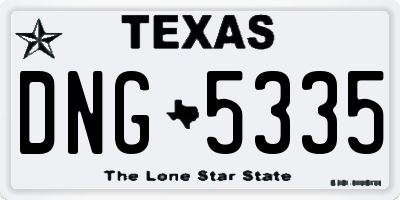 TX license plate DNG5335