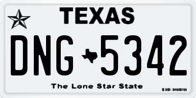 TX license plate DNG5342