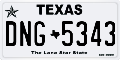 TX license plate DNG5343