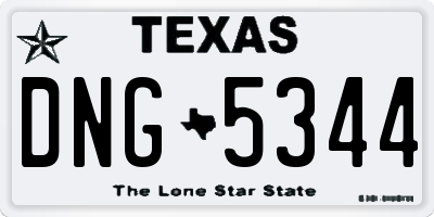TX license plate DNG5344