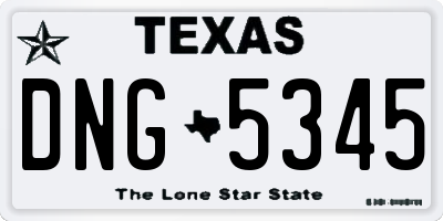 TX license plate DNG5345