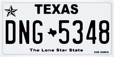 TX license plate DNG5348