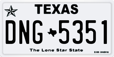 TX license plate DNG5351