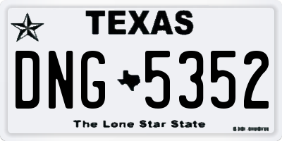 TX license plate DNG5352