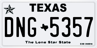 TX license plate DNG5357