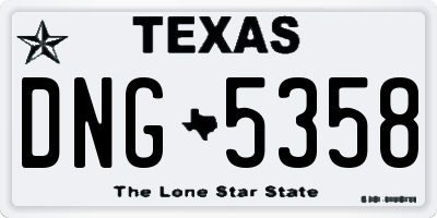 TX license plate DNG5358