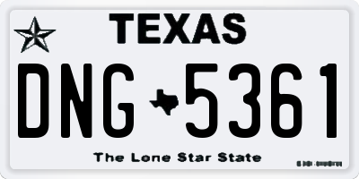 TX license plate DNG5361