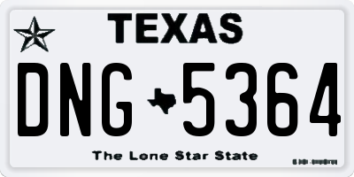 TX license plate DNG5364