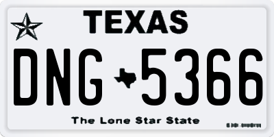 TX license plate DNG5366