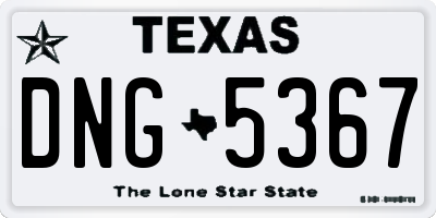TX license plate DNG5367