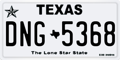 TX license plate DNG5368