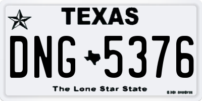 TX license plate DNG5376