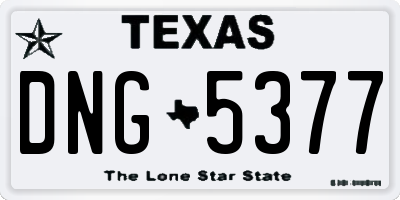 TX license plate DNG5377