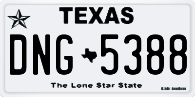 TX license plate DNG5388