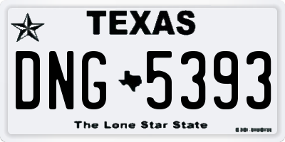 TX license plate DNG5393