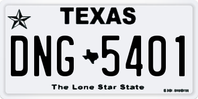 TX license plate DNG5401