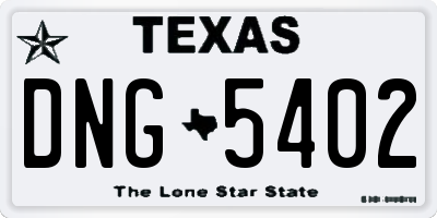 TX license plate DNG5402