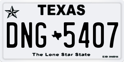 TX license plate DNG5407