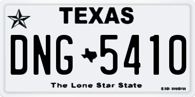 TX license plate DNG5410