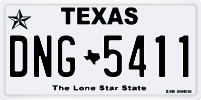 TX license plate DNG5411