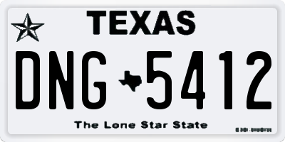 TX license plate DNG5412