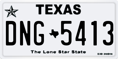 TX license plate DNG5413