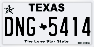 TX license plate DNG5414