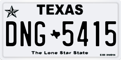 TX license plate DNG5415