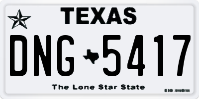 TX license plate DNG5417