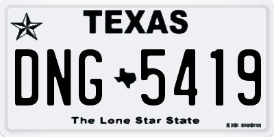 TX license plate DNG5419