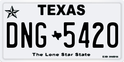 TX license plate DNG5420