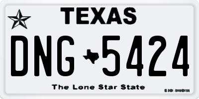 TX license plate DNG5424