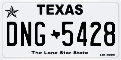TX license plate DNG5428