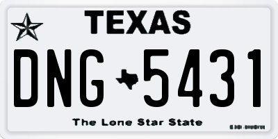 TX license plate DNG5431