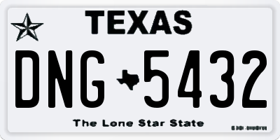 TX license plate DNG5432