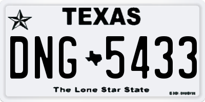 TX license plate DNG5433