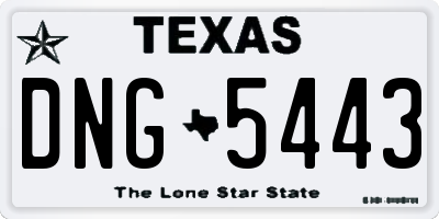 TX license plate DNG5443