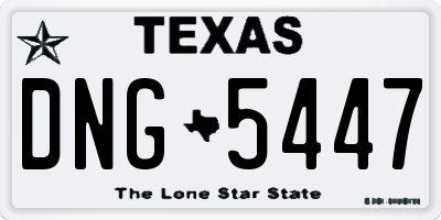 TX license plate DNG5447
