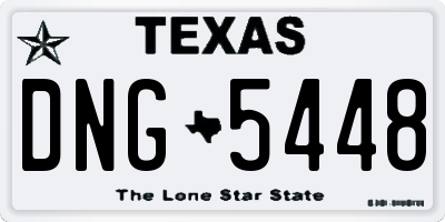 TX license plate DNG5448