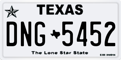 TX license plate DNG5452