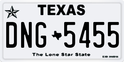 TX license plate DNG5455