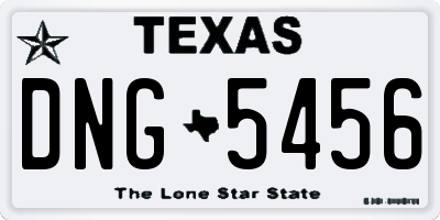 TX license plate DNG5456