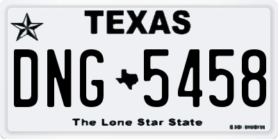 TX license plate DNG5458