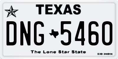 TX license plate DNG5460