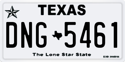 TX license plate DNG5461